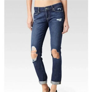 PAIGE Jimmy‎ Jimmy Skinny Dark Destructed Jeans Size 28